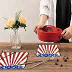 4th of July Grunge American Flag Pot Holders for Kitchen Heat Resistant Pot Holders Set of 2 Oven Hot Pads Pot Holders for Cooking Baking BBQ Gifts for Women