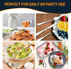 Silverware Set, 40 Piece Stainless Steel Cutlery Sets for 8, Heavy Duty Flatware, Mirror Polished Forks Spoons and Knives Set, Reusable Utensils for Home Kitchen, Dishwasher Safe