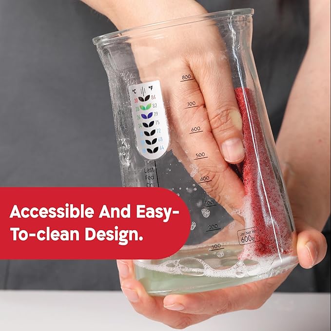 Pro Sourdough Starter Kit - 34oz Large Capacity Glass Fermentation Jar with Lid & Tracker, Sourdough Starter Fermenter for Homemade Sourdough, Bread Dough Prep & Culinary Fermentation, 1 Set