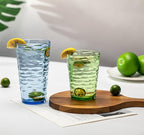 20-ounce Plastic Tumblers, Acrylic Drinking Glasses High-Balls, set of 6 Multicolor Reusable Plastic Cups, Stackable, BPA-Free, Shatter-Proof, Dishwasher-Safe