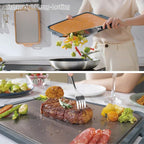 Titanium Cutting Board for Kitchen, Cutting Board Double Sided with Juice Groove, Food Grade Pure Titanium and Wood Fiber Composite, for Chopping Meat/Vegetables/Fruit Dishwasher Safe 16"×11"