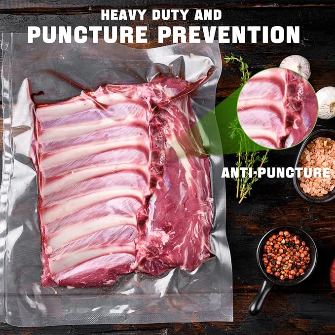 200 Pint Vacuum Sealer Bags - 6x10 Inch, Heavy Duty Commercial Grade for Food Saver, Seal a Meal, Sous Vide, Meal Prep & Freezer Storage