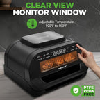 NutriChef Indoor Smokeless Grill | Smart Grill & Air Fryer with 7 Cooking Functions | 6L Capacity | Includes Smart Thermometer | Precise Temperature Control | Non-Stick Removable Grill Plates