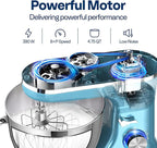 VIVOHOME 4.75 Quart Stand Mixer, 8 Speed Kitchen Electric Food Mixer, Household Stand Mixer for Baking, Cake, Bread with Beater, Dough Hook, Wire Whip and Egg Separator, Blue