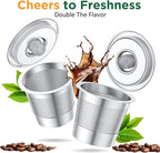AANQQ Reusable K Cups for Keurig: Upgraded Dual-Layer Mesh Stainless Steel K Cup - Refillable Metal Coffee Pods Filter Fit Keurig 1.0 Coffee Maker - Richer Coffee/NO-Residue/Eco-Friendly (1-Pack)