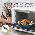 8PCS Ceramic Cookware,Nonstick Pan, Removable Handle Ceramic Pots and Pans Set, Stackable Set, Nonstick Pan Pots and Pans Set Non Stick pot(Blue)