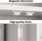 IRONCK Kitchen Pantry Storage Cabinet 72.8" H, 4 Barn Doors with Storage Rack, 4 Adjustable Shelves, Freestanding Cupboard for Dining Room Living Room, Laundry, White