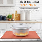 Orange Cloth Placemats Set of 8 - Easy to Clean Linen Type Fabric Table Placemats - Machine Washable & Heat Resistant Non-Slip Table Mats for Holiday Dining (Orange, 8)