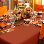 sancua Rectangle Tablecloth 60 x 120 Inch Burnt Orange, Stain and Wrinkle Resistant Washable Fabric Fall Table Cloth, Thanksgiving Polyester Table Cover for Dining Parties Rust Pumpkin Orange