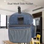 FlowFly Double Layer Cooler Insulated Lunch Bag Adult Lunch Box Large Tote Bag for Men, Women, With Adjustable Strap,Front Pocket and Dual Large Mesh Side Pockets