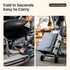 Captiva Designs 17 Inch 2 Burner Portable Propane Gas Griddle Grill with Lid, Outdoor Foldable Flat Top Grill with Stand for Barbecue, Camping and Tailgating