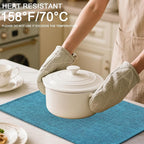 Homaxy Cloths Placemats for Dining Table Set of 4, Heat Resistant Washable Cotton Linen Blend Table Mats, Easy to Clean Place Mats for Indoor Outdoor Party Kitchen Decoration, 13" x 19", Teal