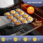 2 Pack 12 Cups Silicone Muffin Pan with Metal Reinforced Frame Regular Size Silicone Molds Cupcake Cake Baking Pans Cookie Baking Chocoflan Cupcake Mold Muffin Top Pan Flanera Housewarming Gift