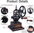 Manual Burr Coffee Grinder,Home Vintage Style Wooden Hand Crank Coffee Maker Grinder