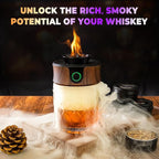 Electric Whiskey Smoker Kit with Torch, Best Whiskey Gifts for Men, 6 Wood Chips – Infuse Rich Smoky Flavors in Bourbon Old Fashioned & Cocktails, Birthday Gifts for Dad, Husband (Butane Not Included)