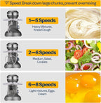 VIVOHOME 4.75 Quart Stand Mixer, 8 Speed Kitchen Electric Food Mixer, Household Stand Mixer for Baking, Cake, Bread with Beater, Dough Hook, Wire Whip and Egg Separator, Gray