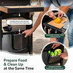 5 Burner Griddle Grill Combo, 2 in 1 Propane Gas BBQ Grill with Porcelain-Enameled Cast Iron Grates & Pan, Outdoor Flat Top Griddle, 695 Sq. In. Propane Barbecue Grill for Patio Backyard Balcony