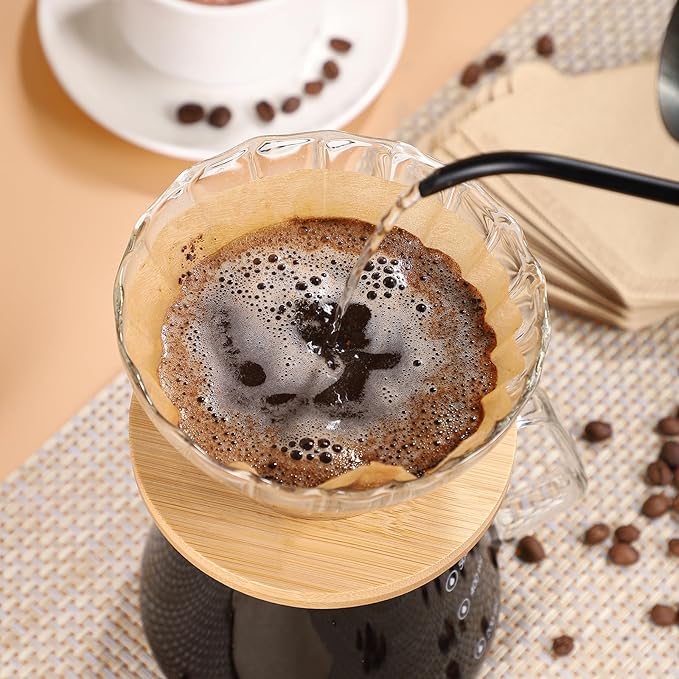 400 Count Cone Coffee Filters #2, 2 Coffee Filters Unbleached Natural Brown Disposable Coffee Filter Compatible with Pour Over and Drip Coffee Maker