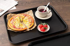Rectangular Plastic Serving Trays,Fast Food Serving Cafeteria Trays,17"X13",Set of 6 (Black)