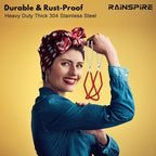 Rainspire Canning Jar Lifter, Canning Tongs Jar Lifter, Canning Tools, Canning Supplies for Home Kitchen, Stainless Steel, Red