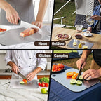 SHUWEICAO- Titanium Cutting Boards For Kitchen, 100% Pure Cut Titanium Cutting Board, Food Grade Quality,Easy To Clean And Will Not Absorb Odors, Suitable For Kitchen Or Outdoor Camping (14.17*9.84in)