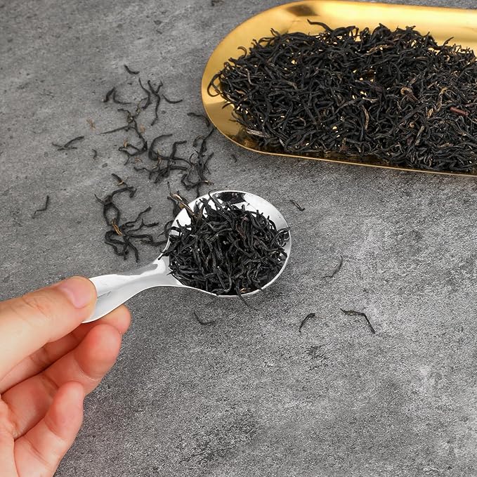 5 PCS Short Handle Spoons Silver Mini Scoops Stainless Spoons for Canisters Small Coffee Scoops Candy Scoops for Condiments Tea Desserts Coffee