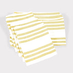 Realm 15" x 25" 100% Cotton Classic Kitchen Dish Towel (12 Pack) | Cuisine Stripe Ochri Yellow | Super Absorbent Machine Washable Tea Towels with Hanging Loop