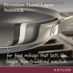 Anolon Achieve Hard Anodized Nonstick Saucepot with Lid, Aluminum, 4 Quart, Silver