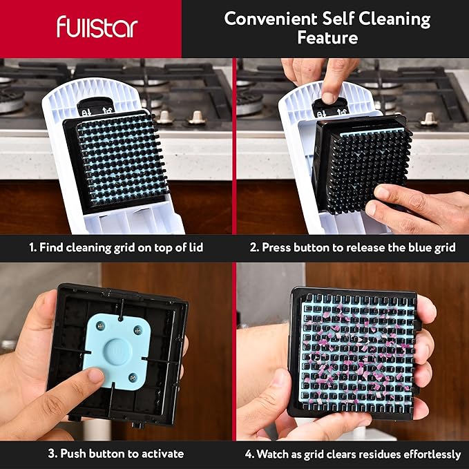 Fullstar Mandoline Slicer for Kitchen - Vegetable Chopper, Onion Potato Food Veggie Fruit Slicer and Cutter with Container, Kitchen Gadgets & Accessories, Home Essentials (All in 1, White)