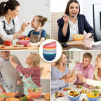 Cereal Bowls, 26 Oz Unbreakable Plastic Cereal Wheat Straw Bowl Sets of 8, Lightweight Microwave Dishwasher Safe Reusable BPA-Free for Kitchen Soup Salad Noodle Desert, Multicolor