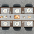 Myir JUN Placemats Set of 8, Vinyl Woven Placemats Place Mats Indoor Set of 8 Washable Table Mats Non-Slip Place mats for Dining Table (Silver, Set of 8)