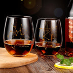 HOHY Sagittarius Zodiac Wine Glass - 20oz, Crystal Stemless, Star Constellation, Astrology Gift for Women & Men