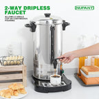 Commercial Coffee Urn 50 Cup/8L Coffee Dispenser with Upgraded Percolator, 304 Stainless Steel Hot Water Urn Beverage Dispenser with Keep Warm Mode, Large Coffee Maker for Catering Party