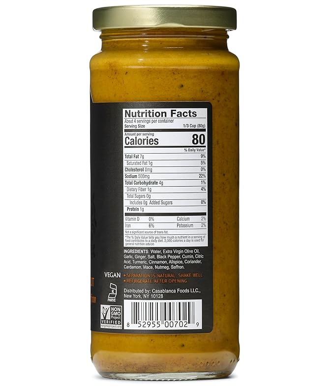 Mina Tagine Moroccan Simmer Sauce, 12 oz - Royal Ras El Hanout Spice Blend for Beef & Lamb, Tagine Sauce Made with Ginger, Cinnamon, Saffron, Olive Oil, Non-GMO, Gluten Free