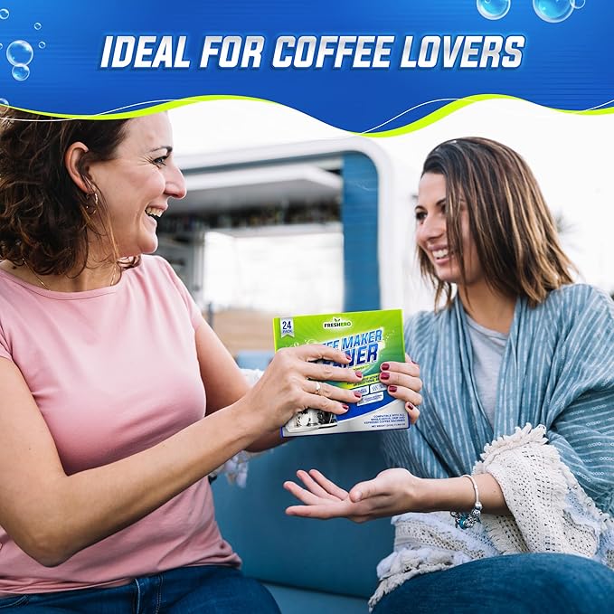 Coffee Machine Descaler & Cleaner Tablets - 24 Count, Uses for Keurig, Breville, Miele, Delonghi, Ninja, Nespresso, Coffee Maker Pot cleaning Tabs, Descale Drip Coffee & Espresso Machines