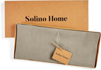 Solino Home Linen Vintage Khaki Table Runner 132 Inches Long - 100% Pure Linen Extra Long Table Runner 14 x 132 Inch for Summer, Fall, Autumn - Fete