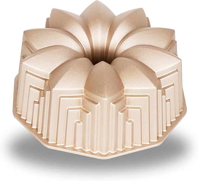 Baker's Secret Nonstick for Fluted Cake Pan, Heavy Duty Die Cast Aluminum Perfect for Fluted Cake, Pan Aluminum, 2 Layers Non-stick Coating For Easy Release - Nonstick Baking Pan (Deco)
