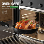 26 Pcs Pots and Pans Set Non Stick, Ceramic Cookware Set Non Toxic with Detachable Handles, Healthy Induction Cookware Oven Safe RV Kitchen Set, PFAS PFOA & PTFE Free, Black