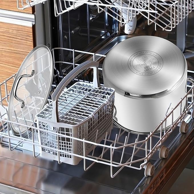 20 QT Stainless Steel Large Stock Pot, LIANYU Heavy Stockpot with Glass Lid, Deep Soup Canning Pot for Stewing Simmering, Tri-ply Base for Induction, Halogen Cooktops, Dishwasher Safe