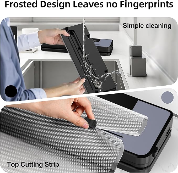 Vacuum Sealer for Food, Multi-Functional Food Saver with 20 Vacuum Bags, 6 Modes, Pulse Function, Wet & Dry Mode, Built-in Cutter