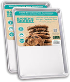 Commercial Quality Baking Sheet Pan Set, 2pcs 17" Baking Trays, 100% Recycled Aluminum, Baking Sheet Cookie Sheets for Baking, 0.8mm Extra Thick Baking Pan, Commercial Grade by Baker's Secret