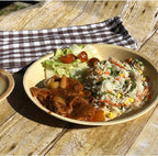 Raj Palm Leaf Plates [100-Pack] 10" Round Plates like Bamboo plates Disposable, Strong, Decorative Compostable Tableware for wedding, Lunch, Dinner, Birthday, Camping, Outdoor BBQ, Picnic…