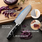 6-Piece Knife Block Sets，Stainless Steel Kitchen Knife Set with Block – High Carbon Black Knives, Dishwasher Safe，Holiday Gift