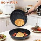 15PCS Ceramic Cookware Sets Detachable Handle Pots and Pans Set Non Stick (Black)