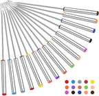15pcs 9.6 Inch Fondue Sticks Stainless Steel Barbecue Fruit Dessert Forks with Heat Resistant Handle for Roast Meat Chocolate Dessert Cheese Marshmallows