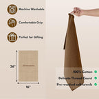 Native Fab Cotton Dish Towel 4 Pack Waffle Weave Tea Towels for Cleaning Drying, 16x26 inches, Soft & Absorbent Washcloths, Kitchen Towel with Hanging Loop, Dish Cloth Set, Brown