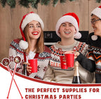 Meanplan 60pcs Christmas Swizzle Sticks Christmas Cocktail Stirrers Plastic Stir Sticks Xmas Santa Claus Snowman Decorations for Birthday Party Coffee Shop Supplies Favors Gifts(Buffalo Plaid)