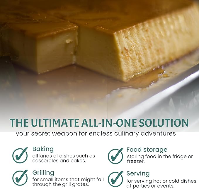 FUNSTITUTION Aluminum Foil Pans 13x17 (20 Pack) - Disposable Aluminum Baking Pans With High Heat Conductivity For Grilling, Cooking, Storing, Prepping, Disposable Pans and Tin Foil Pan