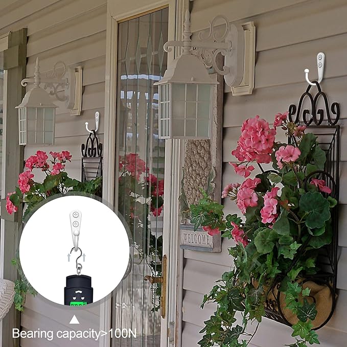 25PCS Wall Hooks | Hooks for Hanging | Wall Hooks for Hanging | Coat Hooks | Hooks for Hanging Heavy Duty | Wall Hangers with 50 Pieces Screws（White）