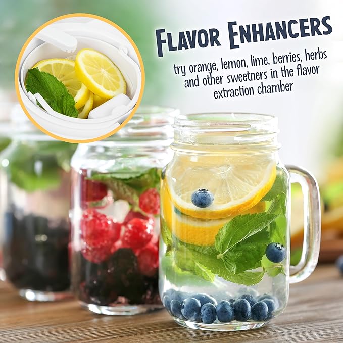 Nostalgia 3-Quart Iced Tea & Coffee Brewing System With Double-Insulated Pitcher, Strength Selector & Infuser Chamber, Also Perfect For Lattes, Lemonade, Flavored Water, White